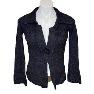 BCBGMaxAzria dark brown alpaca blend single button cardigan size S